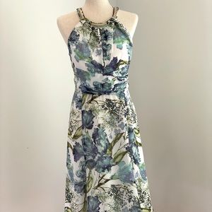 Adrianna Papell Floral print halter dress